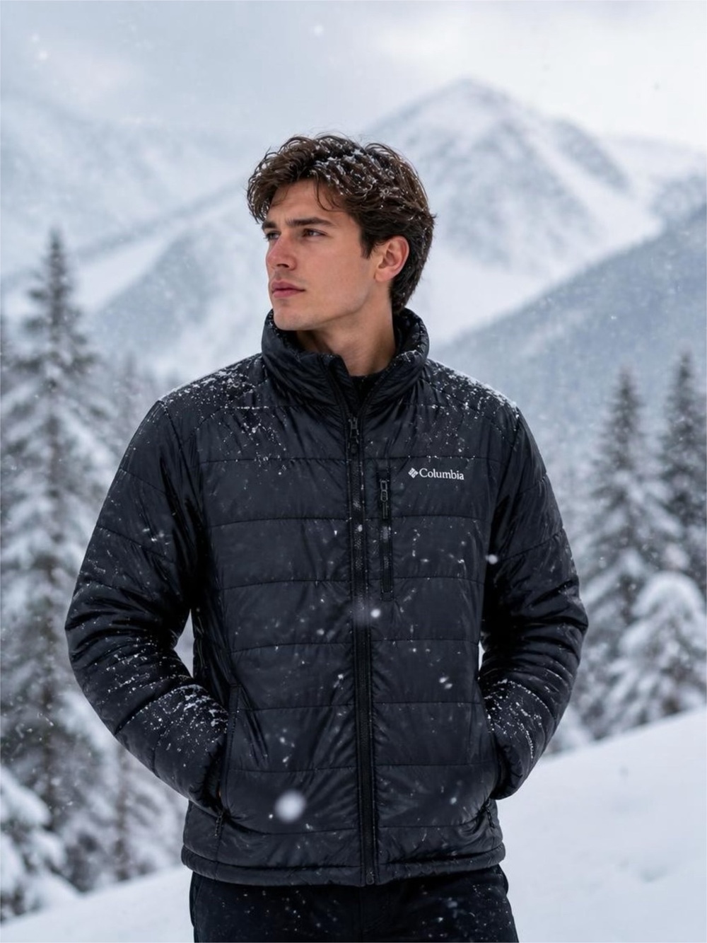 Columbia Men's Infinity Omni Heat Black Quilted Puffer Jacket Sz L